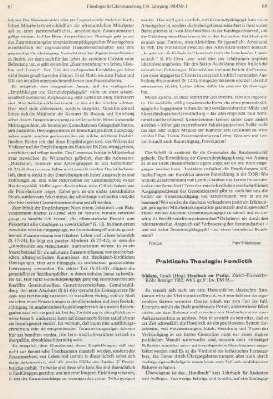 Praktische Theologie: Homiletik
