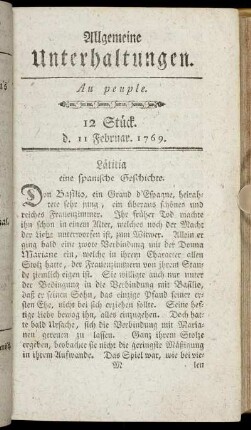 12 Stück. d. 11. Februar 1769.
