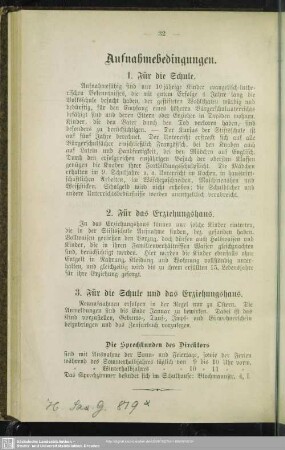 Aufnahmebedingungen
