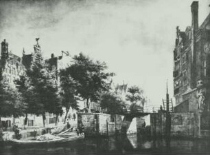 Holländische Gracht, Gemälde, 17./18. Jh.