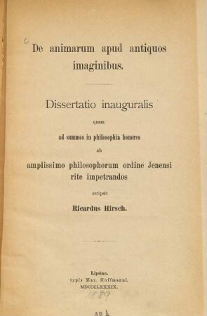 De animarum apud antiquos imaginibus