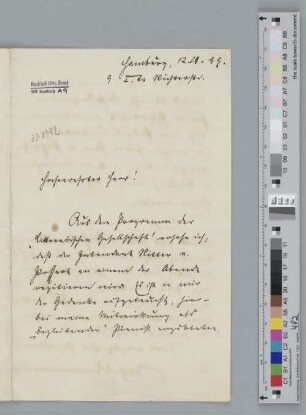 Brief an Otto Ernst