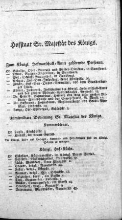 Hofstaat Sr. Majestät des Königs