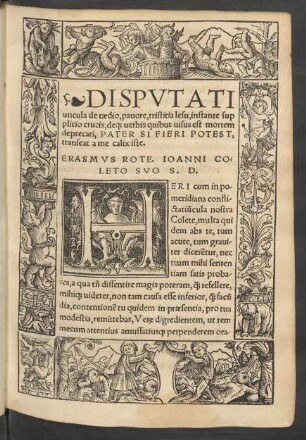 Disputatiuncula de taedio, pavore, tristia Iesu, instante suplicio crucis, deque verbis quibus visus est mortem de precari, Pater Si Fieri Potest, transeat a me calix iste.