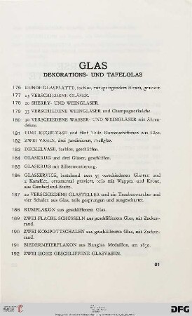 Glas (Nr. 176-192)
