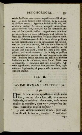 Cap. II. De Animi Humani Existentia