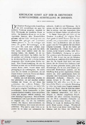 Kirchliche Kunst auf der III. deutschen Kunstgewerbe-Ausstellung in Dresden
