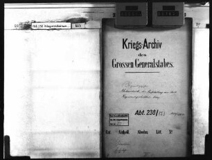 Aktenstücke, die Aufstellung von Regimentsgeschichten betreffend