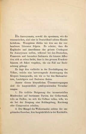 Ein Fall von Traumatischem Aneurysma der Arteria poplitea : Inaugural-Dissertation