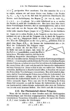 § 10. Der Flächeninhalt ebener Polygone.