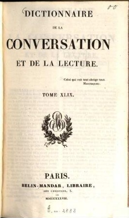 Dictionnaire de la conversation et de la lecture. 49, [Sem - Ste]