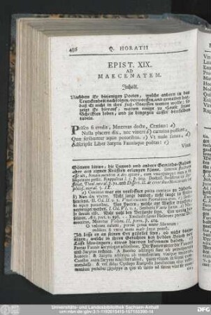 Epist. XIX. Ad Maecenatem.