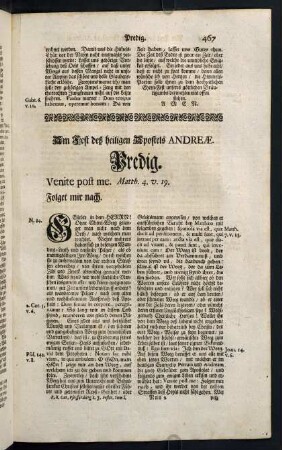 467-472, Am Fest deß heiligen Apostels Andreae