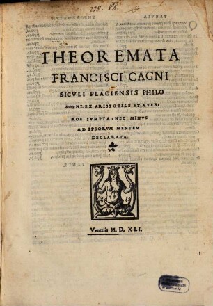 Theoremata ex Aristotele et Averróe sumpta