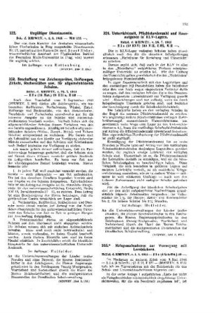 Unterrichtszeit, Pflichtstundenzahl und Hausaufgaben in KLV-Lagern : [Amtliche Erlasse] ; [Amtlicher Teil]