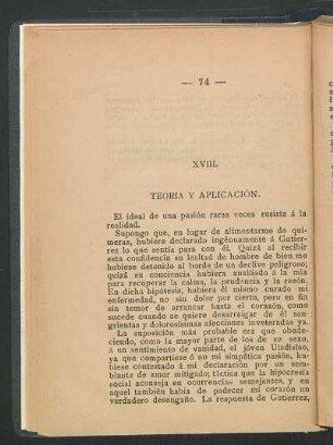 XVIII. Teoría de aplicación