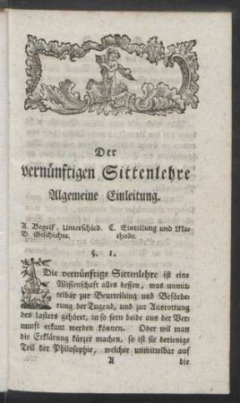 Der vernünftigen Sittenlehre Allgemeine Einleitung