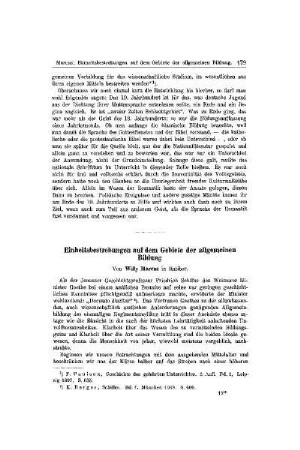 Einheitsbestrebungen auf dem Gebiete der allgemeinen Bildung