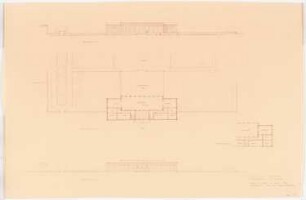 Stadion, Posen: Turnhalle: Grundriss, Ansichten 1:500