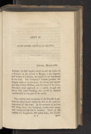 Sect IV. Of the Extent, Police, &c. of Calcutta.
