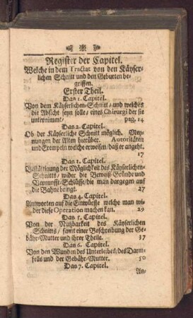Register der Capitel