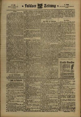 Fünfte Ausgabe vom Samstag, den 16. Dezember 1911.