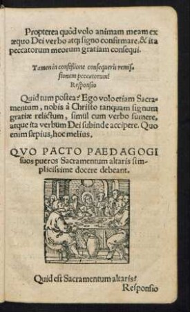 Quo Pacto Paedagogi suos pueros Sacramentum altaris simplicissime docere debeant.