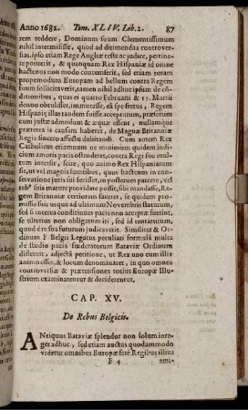 Cap. XV. De Rebus Belgicis