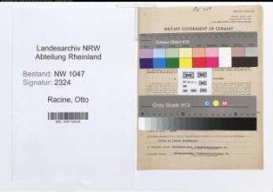 Entnazifizierung Otto Racine , geb. 11.11.1900 (Lehrer)