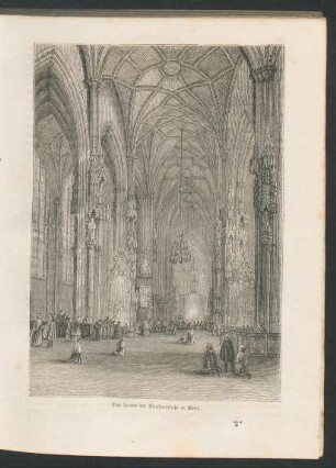 Tafel: Das Innere der Stephanskirche in Wien.