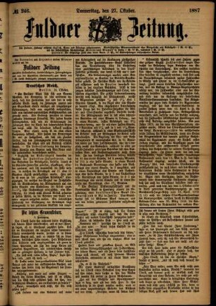 Ausgabe vom Donnerstag, den 27. Oktober 1887.
