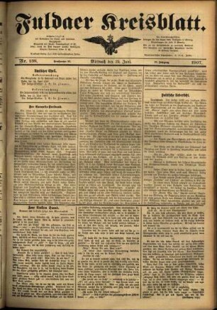Ausgabe vom Mittwoch, den 19. Juni 1907.
