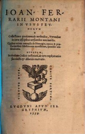 In Usus Feudorum Collectanea quodammodo methodica