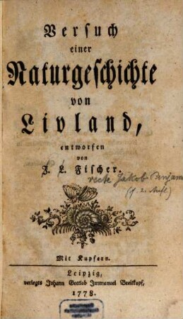 Versuch einer Naturgeschichte von Livland