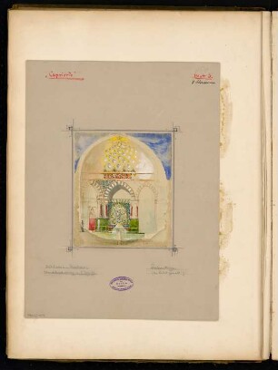 Badehaus an einer Quelle Monatskonkurrenz Dezember 1892: Schnitt durch den Zentralraum, mit Wandgestaltung