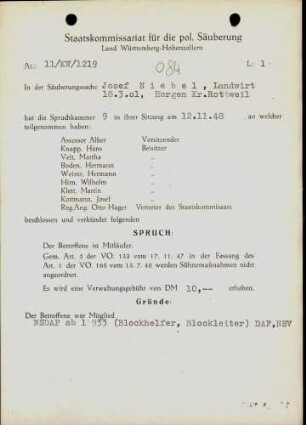 Niebel, Josef