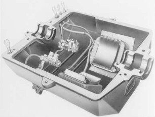 Gleichstrommotor, oberer Teil (Bergmann, Berlin) : Technikgeschichte | Elektrotechnik | Verbrauch elektrischer Energien | Elektromotoren