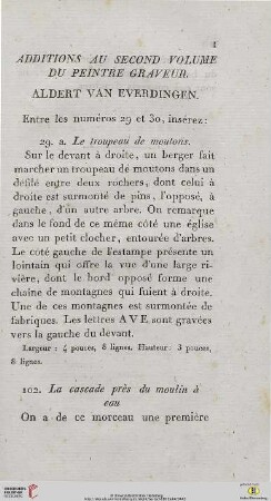 Additions au second volume du peintre graveur