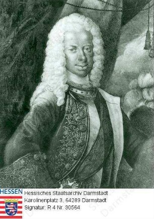 Ludwig VIII. Landgraf v. Hessen-Darmstadt (1691-1768) / Porträt, leicht linksgewandtes, vorblickendes Brustbild