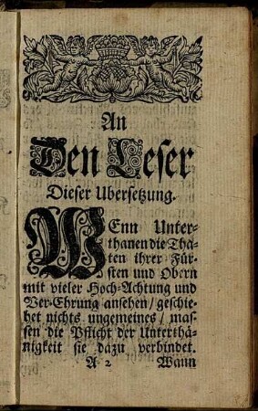 An den Leser Dieser Ubersetzung.