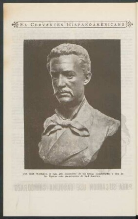 [Escultura de] Juan Montalvo : El Cervantes hispanoamericano