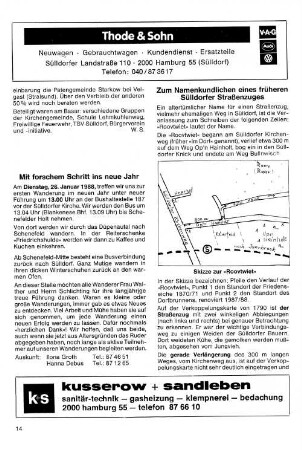 Zum Namenkundlichen eines früheren Sülldorfer Straßenzuges