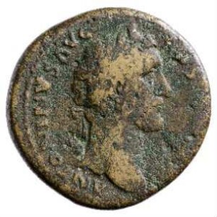 Münze, Sesterz, 153 - 156 n. Chr.