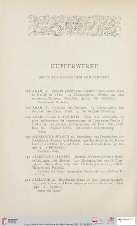 Kupferwerke (Nr. 227 - 701)