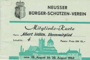 Festkarte Neuss 1962 (passiv)