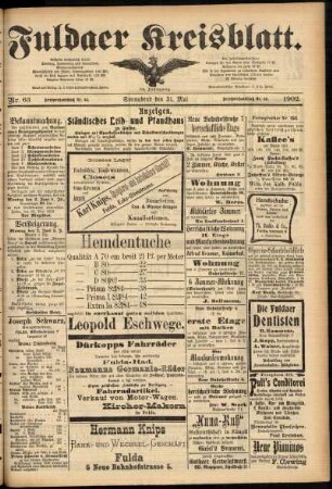 Zweite Ausgabe vom Samstag, den 31. Mai 1902.
