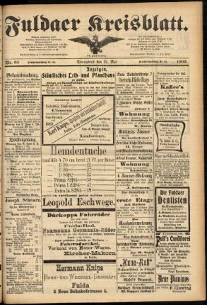 Zweite Ausgabe vom Samstag, den 31. Mai 1902.