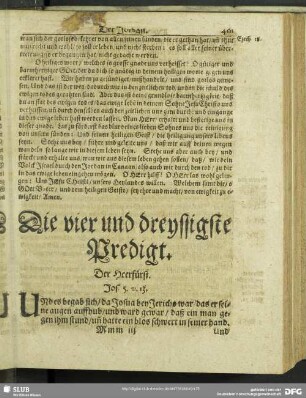 Die vier und dreyssigste Predigt. Der Heerfürst. Jos.5.v.13