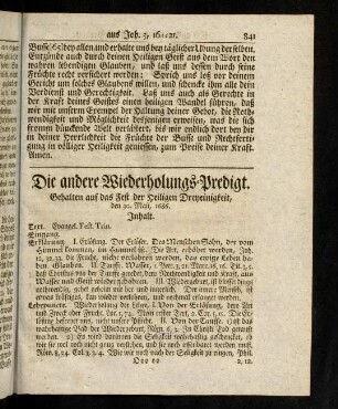 841-850, Inhalt.; Text [66].; Eingang.; Erklärung des Evangelii.