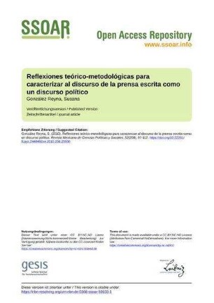 Reflexiones teórico-metodológicas para caracterizar al discurso de la prensa escrita como un discurso político